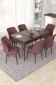 Extendable Dining Table &amp; Chairs Set (7 Pieces) Nef - Baroque, Dusty Rose Baroque
Dusty Rose
