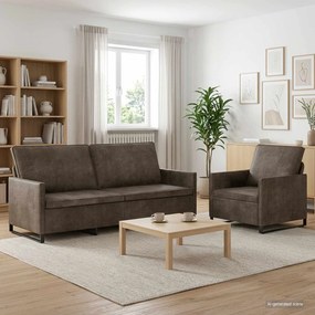 vidaXL Σετ Καναπέ 2 pcs Σκούρο Γκρι Συνθετικό σουέντ