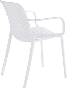 Πολυθρόνα Teragi στοιβαζόμενη pakoworld pp με UV protection λευκή 59x57x82εκ