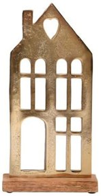 Διακοσμητικό Επιτραπέζιο Home 946-124-014 18x5x35cm Gold Ξύλο,Αλουμίνιο