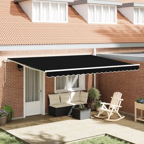vidaXL ανασυρόμενη τέντα Μαύρη 450x350 cm