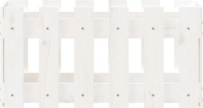 vidaXL Ζαρντινιέρα με Σχέδιο Φράχτη Λευκή 60 x 30 x 30 εκ. Μασίφ Πεύκο