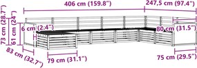 vidaXL Σειρά Καναπέ Εξωτερικού 8 pcs Φυσικό