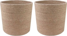 vidaXL Σετ Γλαστρών 2 pcs Φυσικό Ø 21 x 21 εκ 100% Γιούτα Τοσσά
