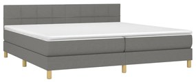 ΚΡΕΒΑΤΙ BOXSPRING ΜΕ ΣΤΡΩΜΑ ΣΚΟΥΡΟ ΓΚΡΙ 200X200 ΕΚ. ΥΦΑΣΜΑΤΙΝΟ 3140642