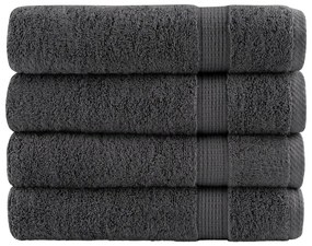 vidaXL Πετσέτες Μπάνιου Premium SOLUND 4 τεμ. Ανθρακί 100x150 εκ. 600 γρ./μ²