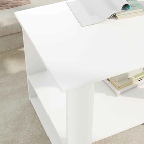 vidaXL Τραπεζάκι σαλονιού Λευκό 72 x 50 x 50 εκ. Επεξεργασμένο ξύλο