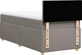 vidaXL Κρεβάτι Boxspring με Στρώμα Taupe 100 x 200 εκ. Υφασμάτινο
