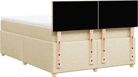 vidaXL Κρεβάτι Boxspring με Στρώμα Κρεμ 160x200 εκ. Υφασμάτινο