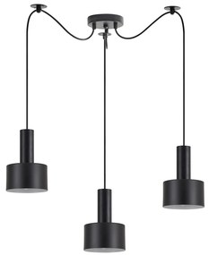 SE21-BL-4-BL3-MS1 ADEPT TUBE Black Pendant Black Metal Shade+