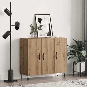 vidaXL Πλαϊνό γραφείο artisan δρυς 90 x 34 x 80 εκ. Επεξεργασμένο ξύλο
