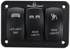 POWERTECH πάνελ σκαφών PTL-018 με 3x διακόπτες φώτων, IP65