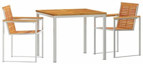 vidaXL Σέτ φαγητού για κήπο 3 pcs Σταθερό Ξύλο Ακακίας