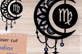 Σετ των 2 Intra απο ξύλο plywood 3mm-4mm πάχος – Ζώδιο Παρθένος, Ονειροπαγίδα Δίασταση  20x20 cm INTRAFABR-66341559