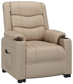 vidaXL Πολυθρόνα με Ανύψωση Καπουτσίνο Συνθ. Δέρμα