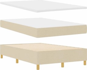vidaXL LED Κρεβάτι με βάθρο με κεφαλάρι Κρεμ 120 x 200 cm ύφασμα
