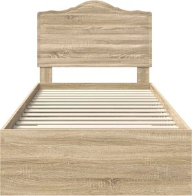 vidaXL Σκελετός Κρεβατιού Δρύς Sonoma 90 x 200 cm Επεξεργασμένο ξύλο