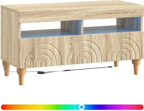 vidaXL Ντουλάπα LED Τηλεόρασης Sonoma Δρυς Επεξεργασμένο Ξύλο