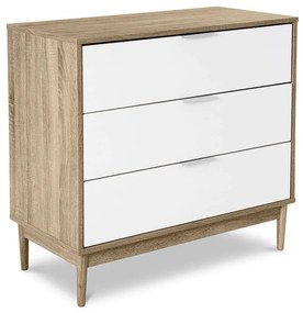 Κομότα 3Συρτάρια Scandi Sonoma-White 80x39,5x77cm 09-0503 Particle Board