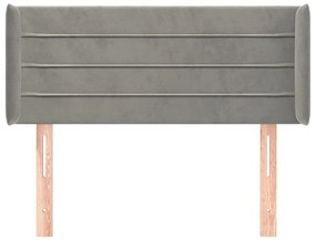 Κεφαλάρι με Πτερύγια Ανοιχτό Γκρι 83x16x78/88 εκ. Βελούδινο 3118938