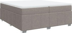 vidaXL Κρεβάτι Boxspring με Στρώμα Taupe 200x200 εκ. Υφασμάτινο