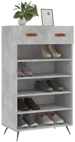 vidaXL Παπουτσοθήκη Γκρι Σκυροδέματος 60x35x105 εκ. από Επεξεργ. Ξύλο