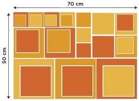 Διακοσμητικά αυτοκόλλητα τοίχου πορτοκαλί τετράγωνα