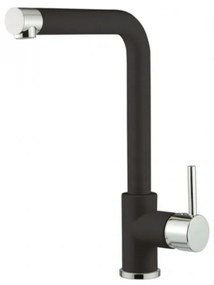 Armando Vicario Fluo 18510 Granite Nero Ψηλή Μπαταρία Κουζίνας Με αποσπώμενο Περιστρεφόμενο Ρουξούνι και Επιστόμιο