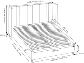 Επενδυμένο κρεβάτι Brillo-140 x 200