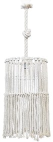 Φωτιστικό Οροφής Mac-03 Φ30 1/L Macrame 31-1066 White Heronia Rope, Metal