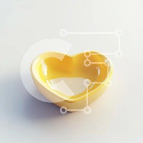 Intra Συλλεκτικό Ξύλινο Παζλ Plywood 4mm - Κίτρινο μπολ σε σχήμα καρδιάς Σε Ξύλινο Κουτί - Διαστάσεις: 10x10 cm – 25 κομμάτια