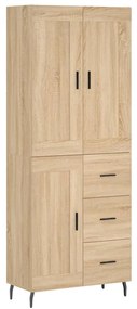 vidaXL Ντουλάπι Sonoma δρυς 69,5 x 34 x 180 εκ. από Επεξεργασμένο Ξύλο