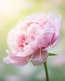 Intra Συλλεκτικό Ξύλινο Παζλ Plywood  4mm - Ροζ λουλούδι παιώνιας σε πλήρη άνθιση Σε Ξύλινο Κουτί - Διαστάσεις: 10x10 cm – 25 κομμάτια