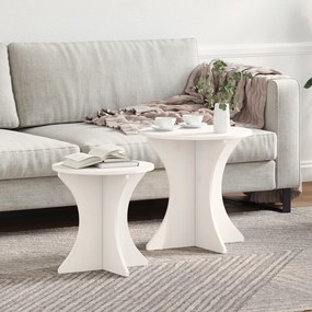 vidaXL Σετ Τραπεζιού Για Καφέ 2 pcs Λευκό 46 x 46 x 47 εκ