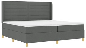 vidaXL Κρεβάτι Box Spring με Στρώμα  Σκούρο Γκρι 200x200 εκ. Υφάσματος