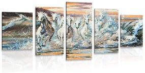Εικόνα 5 τμημάτων άλογα που σχηματίζονται από νερό - 200x100
