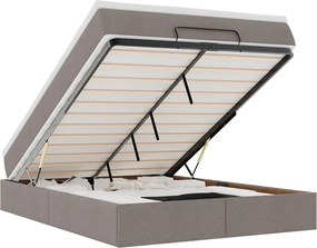 vidaXL Οθωμανικό κρεβάτι με στρώμα Taupe 140x200cm ύφασμα