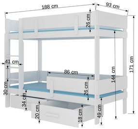 Κουκέτα Kiruna plus-180 x 80-Drus-Leuko