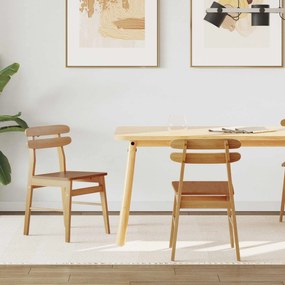 vidaXL Καρέκλα τραπεζαρίας 2 pcs Φυσικό Στερεό Ξύλο Ραβέντι