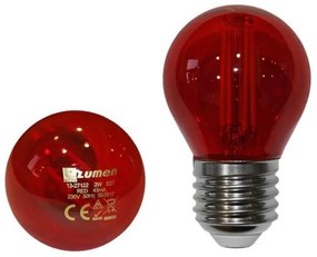 Λαμπτήρας LED E27 COG 2W Σφαιρική Lumen Adeleq 13-27122 Κόκκινο