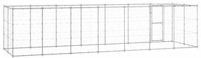 vidaXL Κλουβί Σκύλου Εξ. Χώρου με Στέγαστρο 16,94 μ² Γαλβ. Χάλυβας