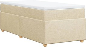 vidaXL Κρεβάτι Boxspring με Στρώμα Κρεμ 80 x 200 εκ. Υφασμάτινο