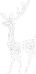 vidaXL Τάρανδοι Οικ. Ακρυλικός Χριστουγεννιάτικος 300 LED Πολύχρωμο