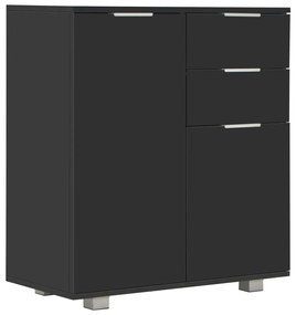 vidaXL Μπουφές Ψηλός Γυαλιστερός Μαύρος 71x35x80εκ. Επεξεργασμένο Ξύλο