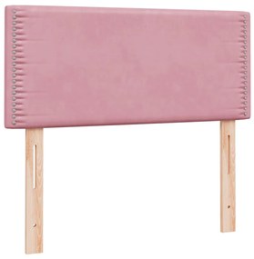 Κρεβάτι Boxspring με Στρώμα Ροζ 80x220 εκ. Βελούδινο 3316142