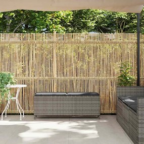 vidaXL Πάγκος κήπου με μαξιλάρι γκρι 110x30x40,5 cm Poly Rattan