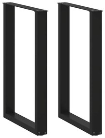 vidaXL Πόδια Τραπεζιού Μπαρ σε Σχήμα U, 2 τεμ. Μαύρο, Ατσάλι 60x(90-91) εκ.