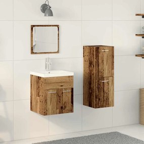 vidaXL Σειρά επίπλων μπάνιου 3 pcs Παλιό Ξύλο 41 x 38.5 x 46 cm