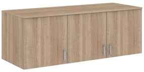 Ντουλάπα τρίφυλλη Royal με συρτάρια και πατάρι sonoma 150x58x230εκ 150x58x230 εκ.