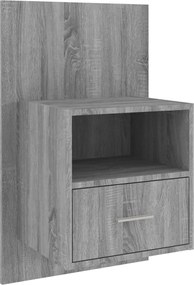 vidaXL Κομοδίνο Επιτοίχιο Γκρι Sonoma